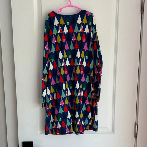 Hanna Andersson Girls Christmas Tree Dress Size 8 (130) Long Sleeve Pockets - Picture 6 of 8